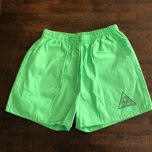 Vintage IQ 200 Womens Swim Trunks Shorts Size L XL Green Cotton Santa Barbara CA